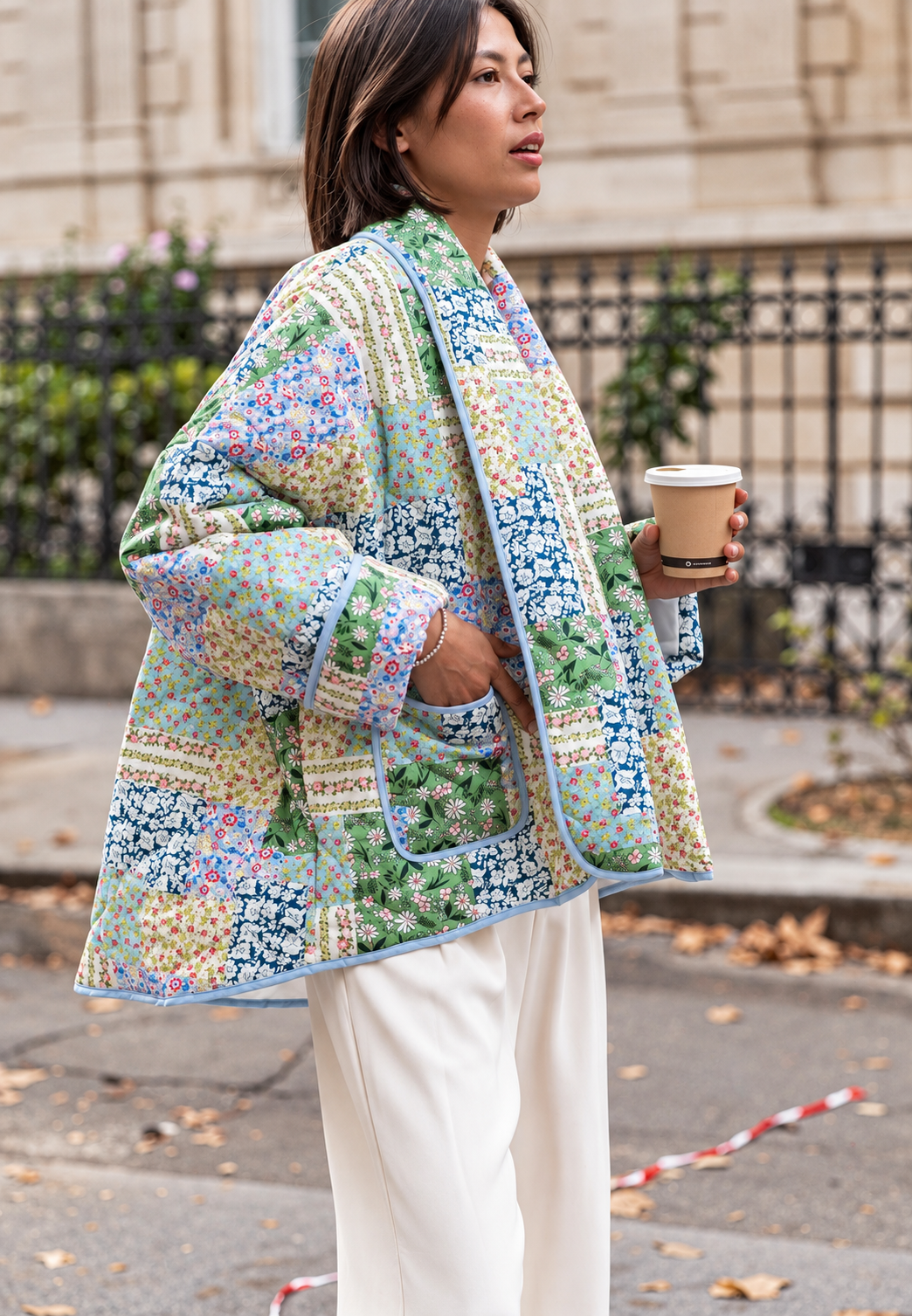 Veste matelassée femme à imprimés floraux assortis - Marielle
