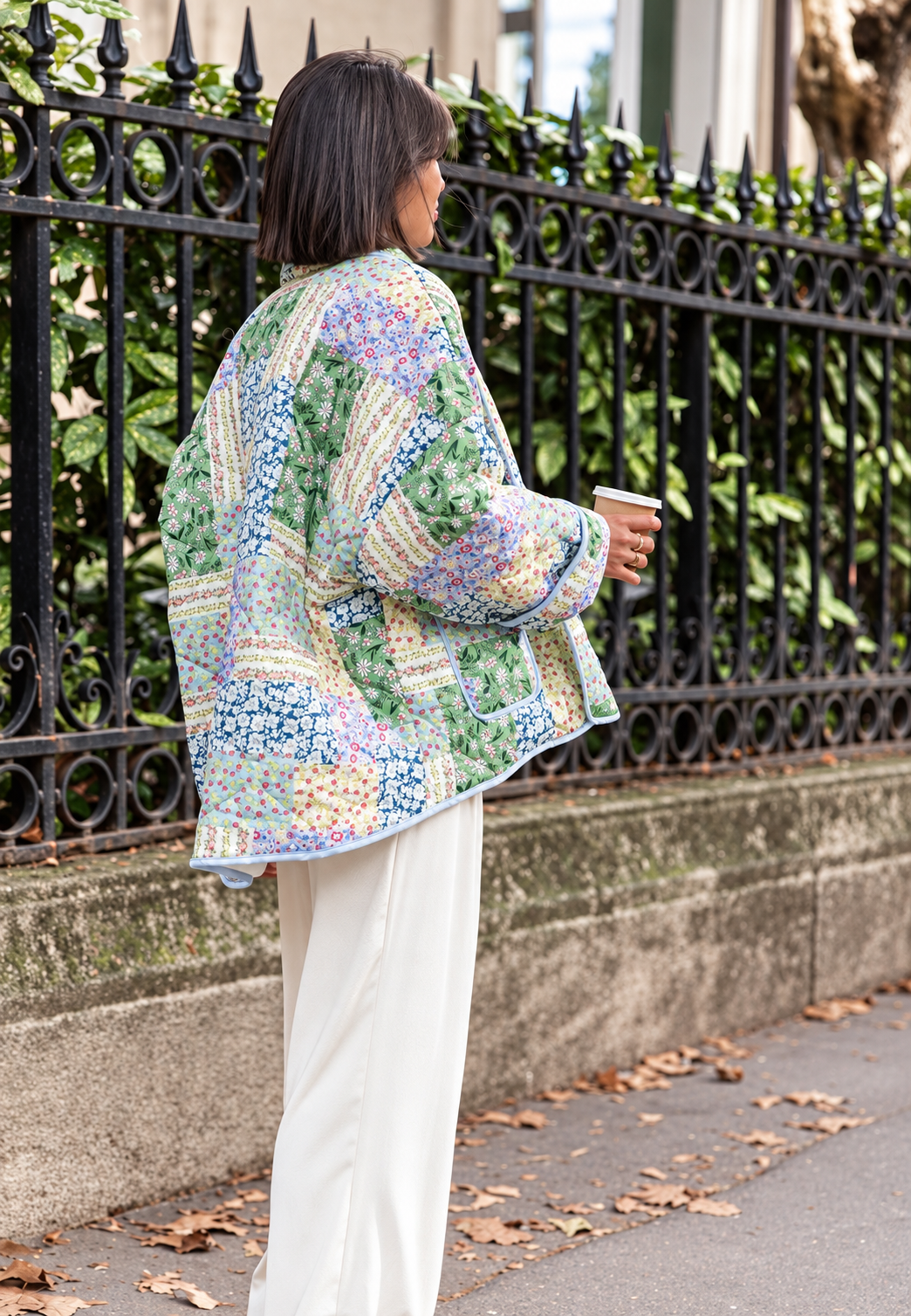 Veste matelassée femme à imprimés floraux assortis - Marielle
