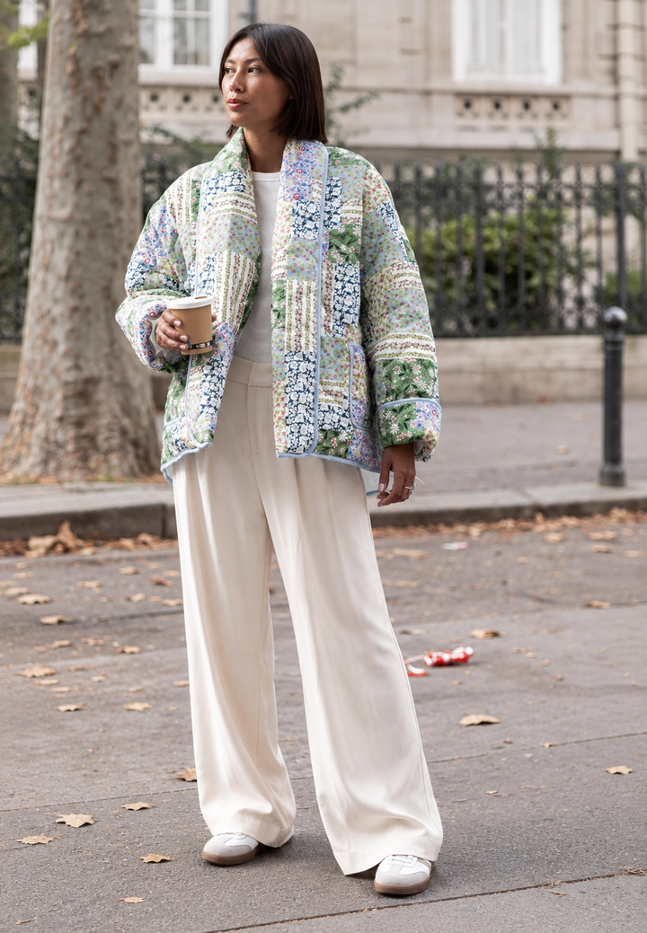Veste matelassée femme à imprimés floraux assortis - Marielle
