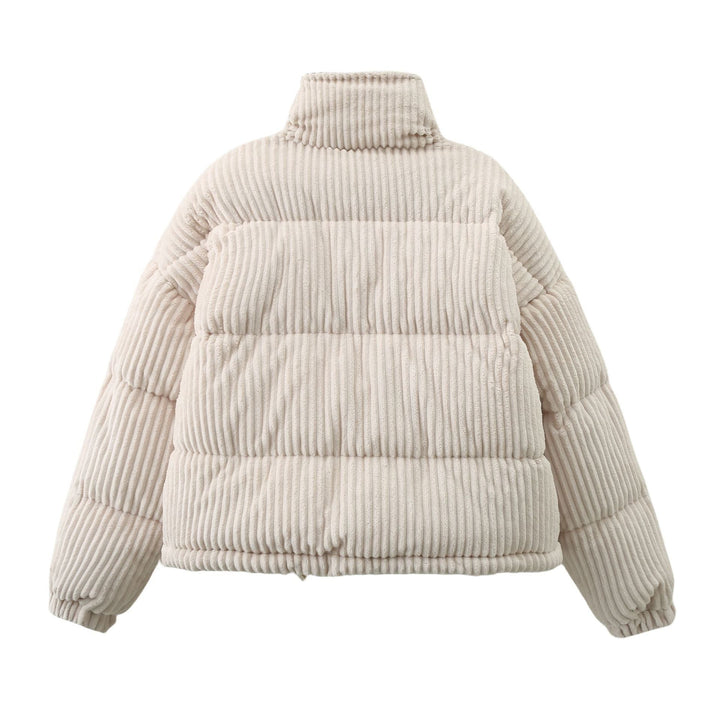 Veste matelassée en velours côtelé pour femme, col montant, coupe ample - Marit