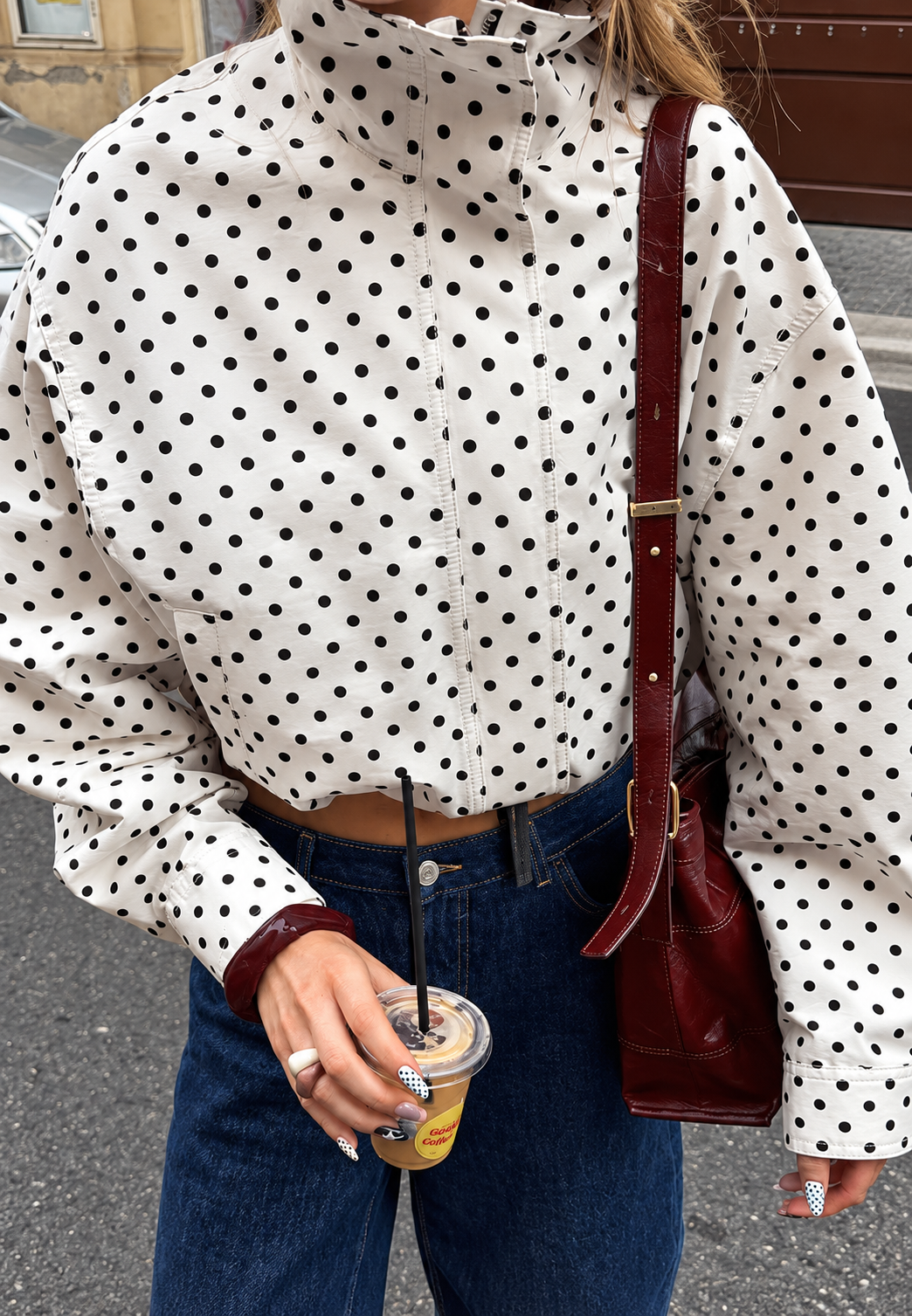 Veste bomber à pois pour femme - Vera