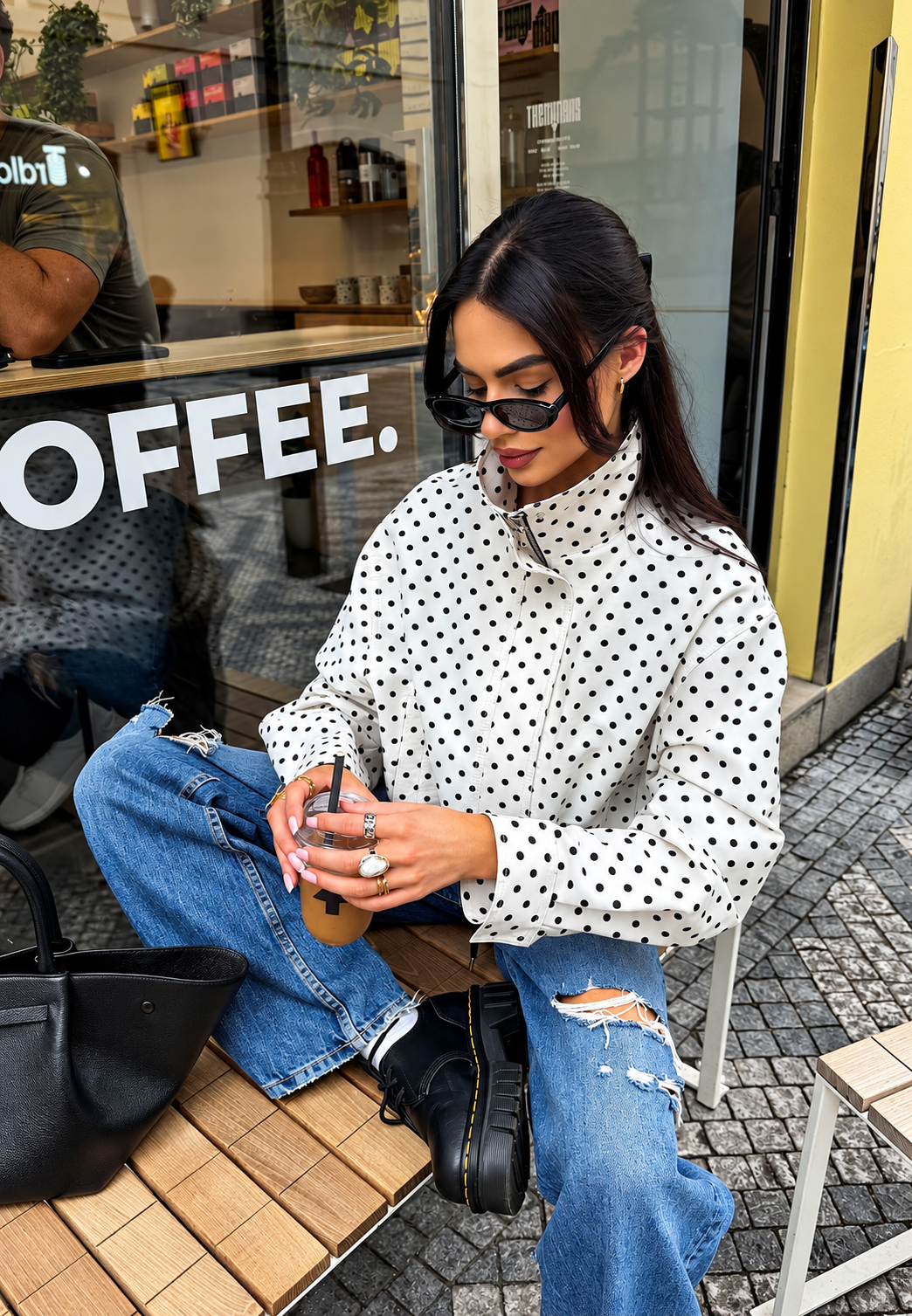 Veste bomber à pois pour femme - Vera