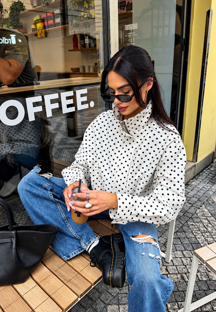 Veste bomber à pois pour femme - Vera