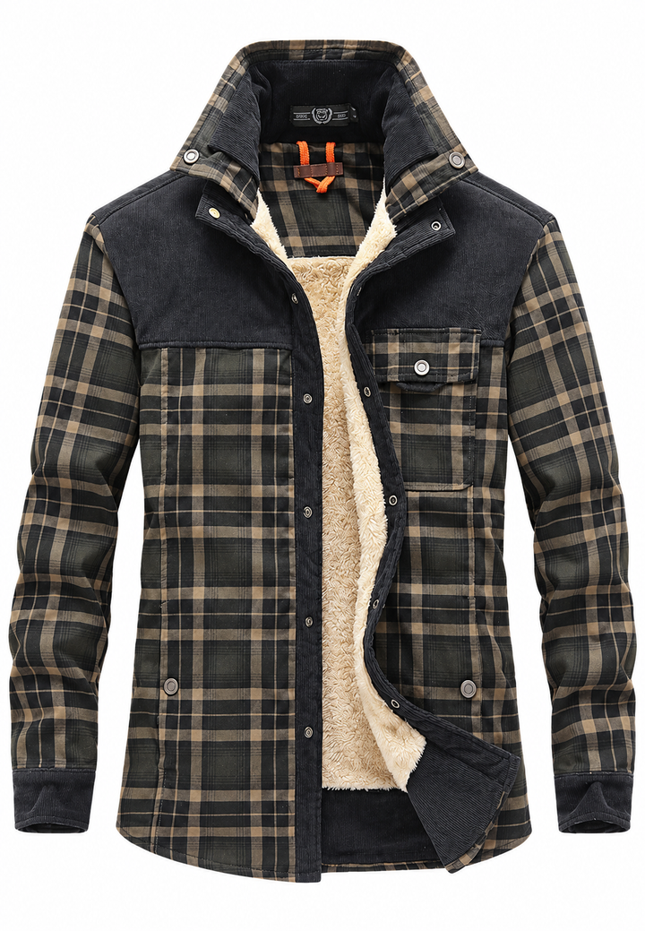 Surchemise homme à carreaux doublure effet mouton col montant - Valther