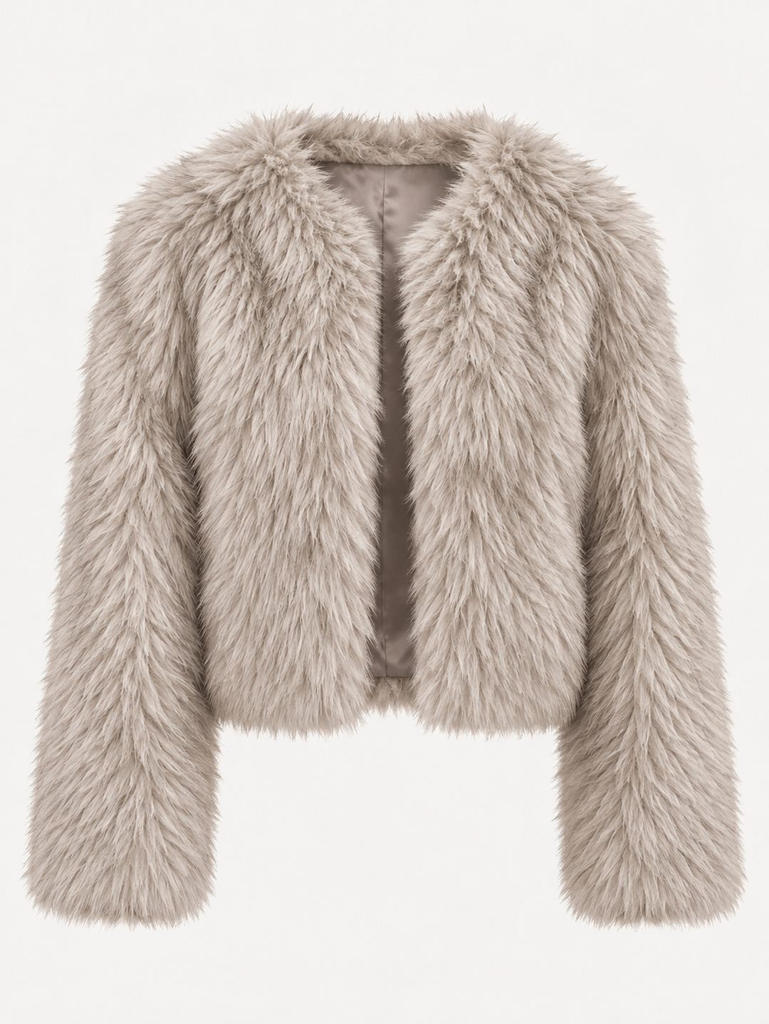 Veste courte pour femme effet fourrure à manches longues - Clémence
