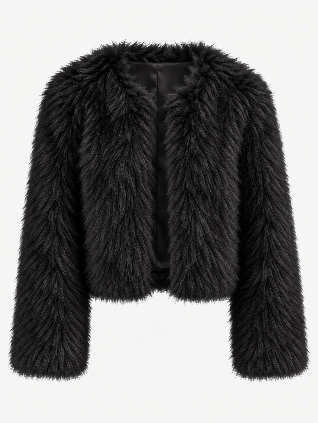 Veste courte pour femme effet fourrure à manches longues - Clémence