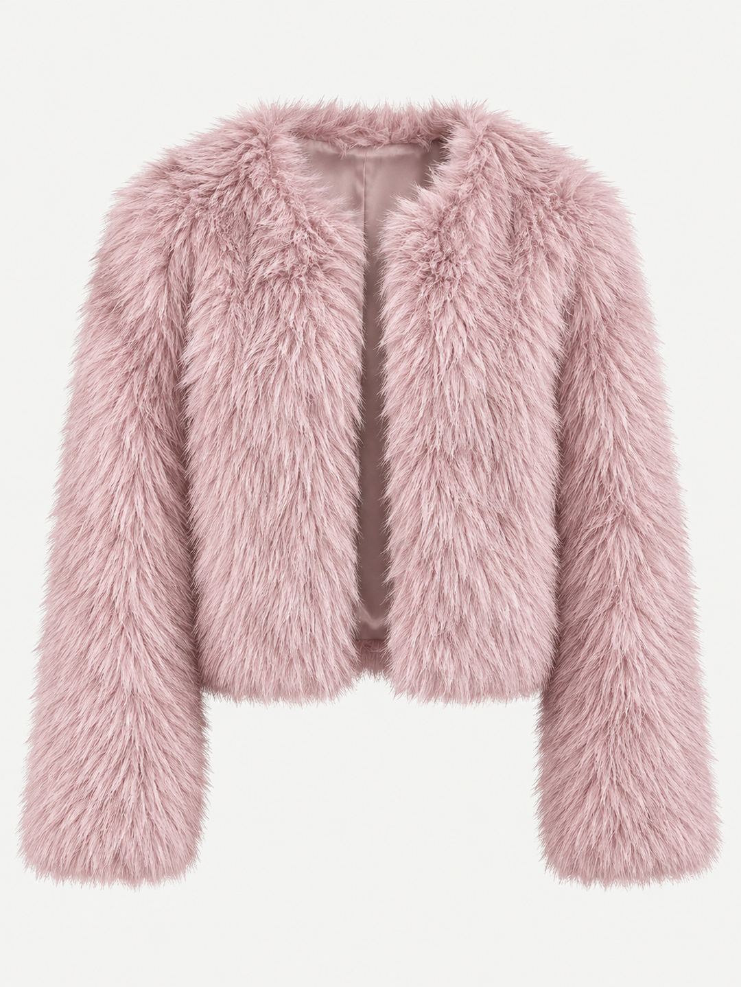 Veste courte pour femme effet fourrure à manches longues - Clémence