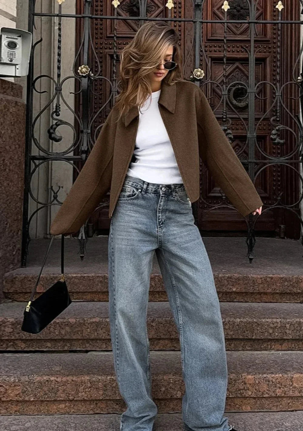Veste en laine oversize de mi-saison pour femme - Sybille