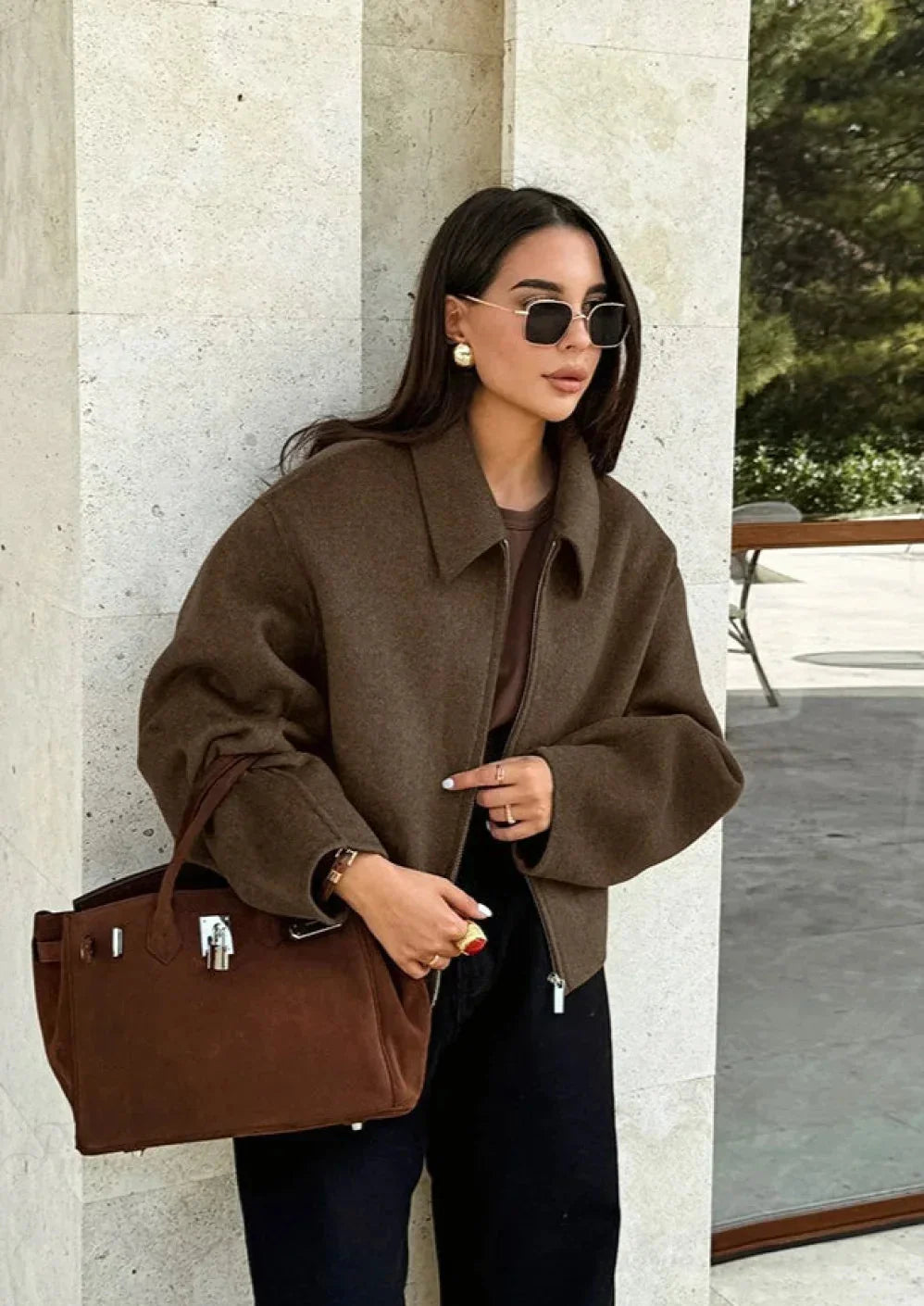 Veste en laine oversize de mi-saison pour femme - Sybille