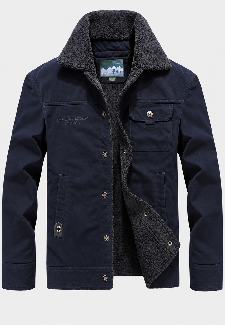 Veste homme col effet mouton doublure duveteuse fermeture boutonnée - Néstor