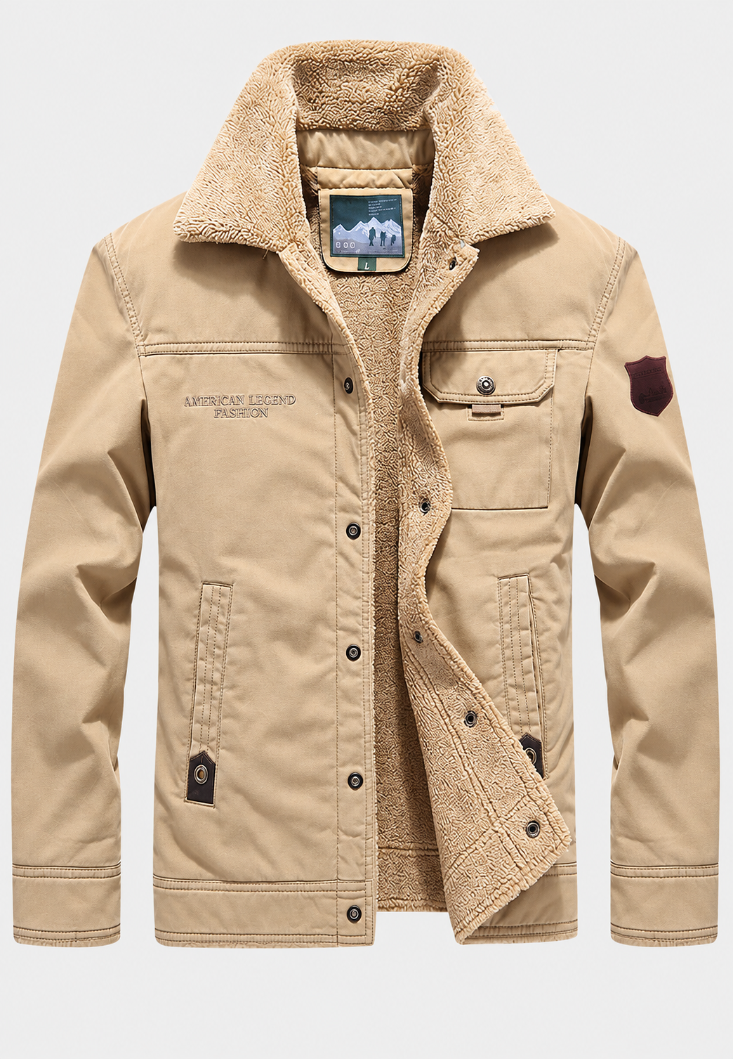 Veste homme col effet mouton doublure duveteuse fermeture boutonnée - Néstor