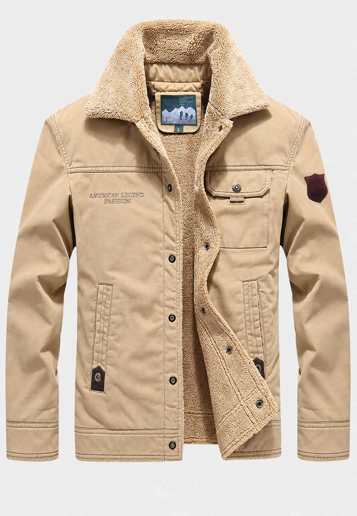 Veste homme col effet mouton doublure duveteuse fermeture boutonnée - Néstor