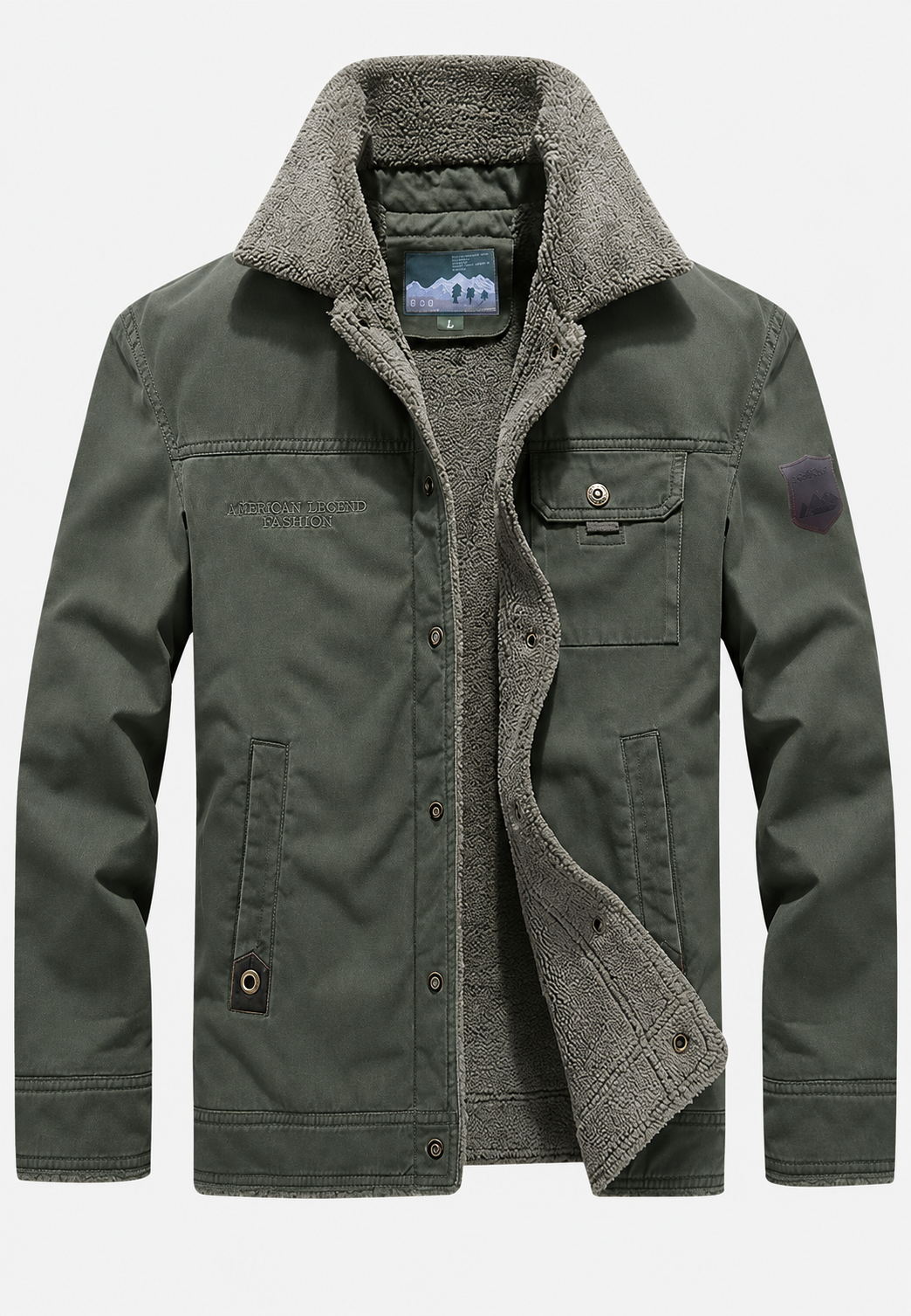 Veste homme col effet mouton doublure duveteuse fermeture boutonnée - Néstor