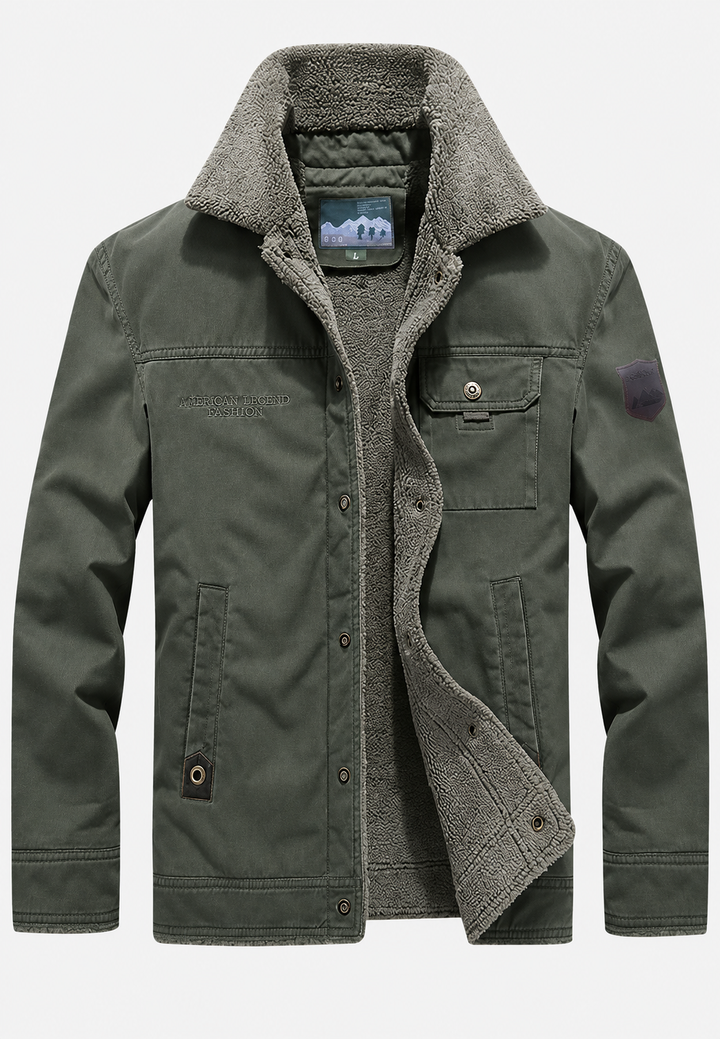 Veste homme col effet mouton doublure duveteuse fermeture boutonnée - Néstor