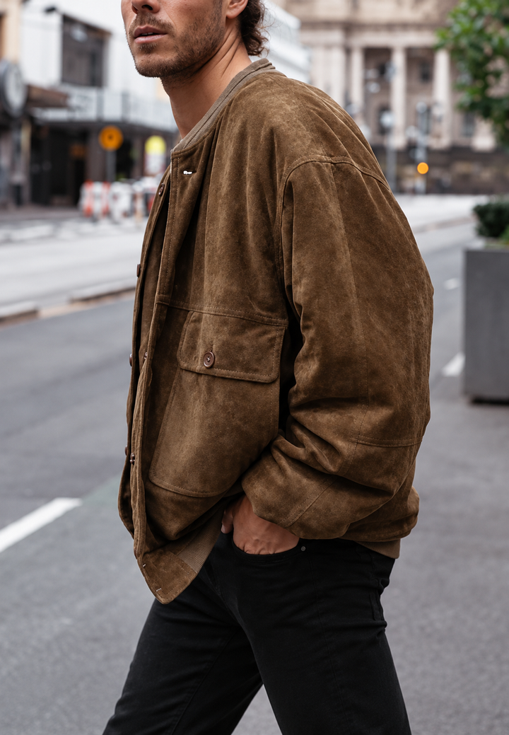 Veste homme effet daim, coupe ample, poches - Mikkel