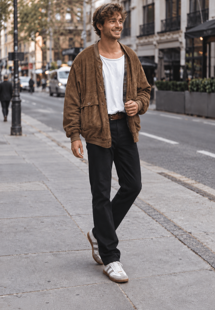 Veste homme effet daim, coupe ample, poches - Mikkel