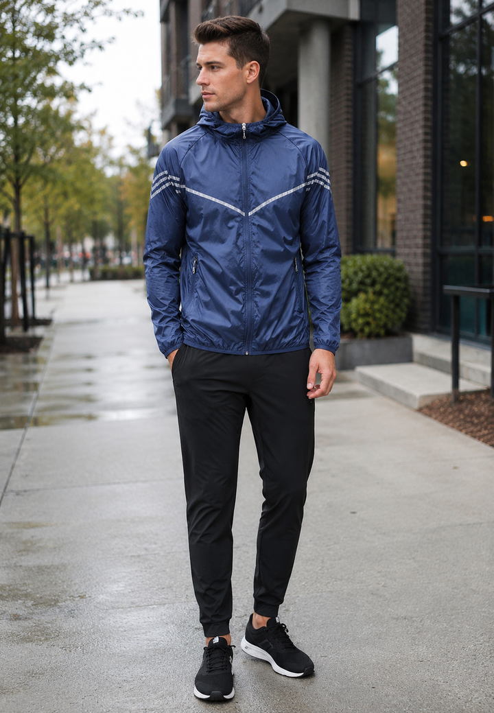 Veste imperméable pour homme avec capuche, poches et fermeture éclair - Thiago