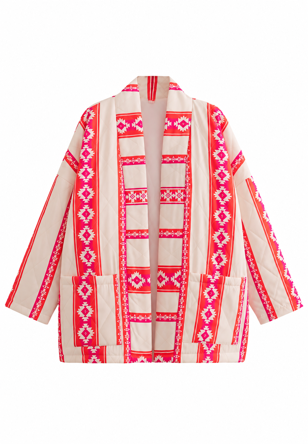 Veste kimono matelassée femme à imprimé ethnique géométrique - Tove