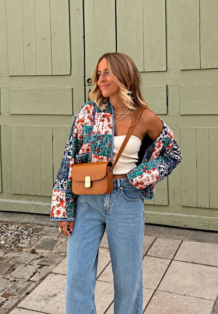 Veste matelassée femme à imprimés floraux combinés - Vetilia