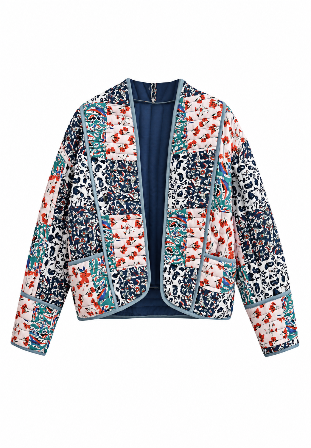 Veste matelassée femme à imprimés floraux combinés - Vetilia
