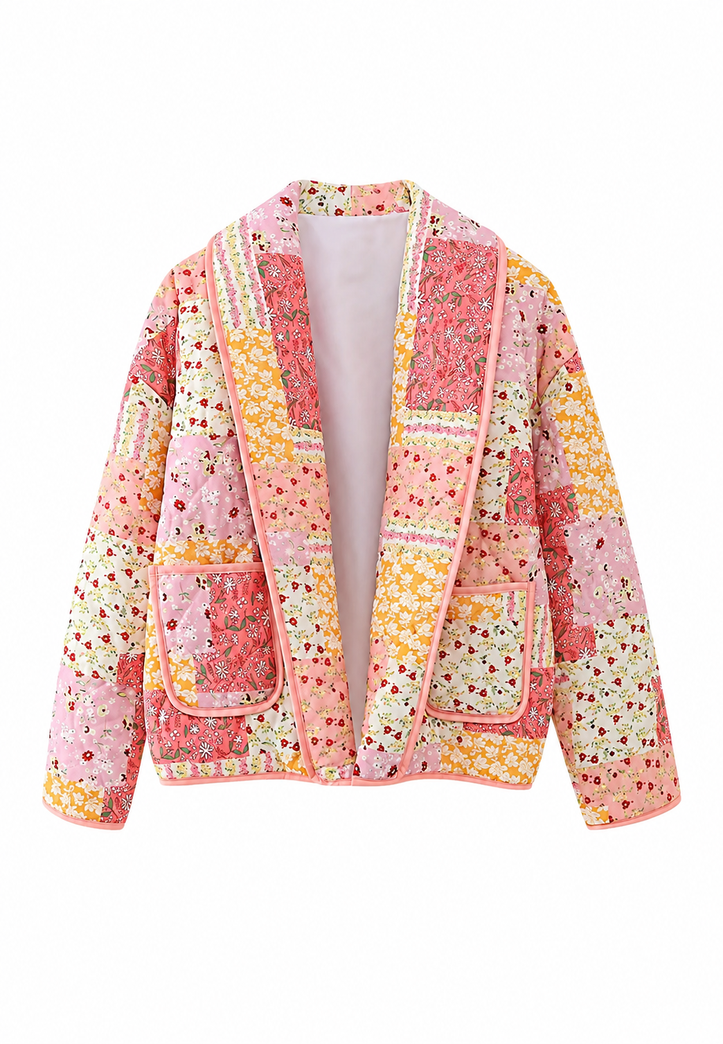 Veste matelassée femme à petites fleurs et col à revers - Zinnia