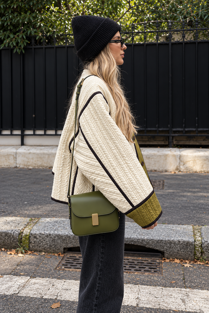 Veste femme à matelassage vertical et bordures contrastantes - Vesna