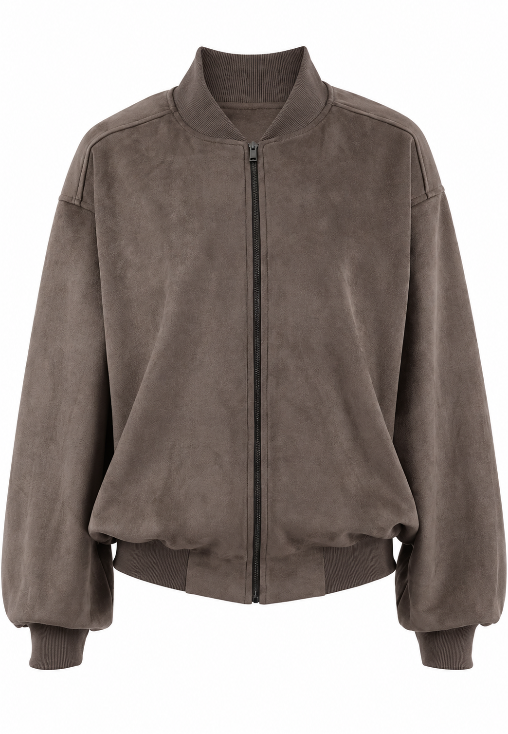 Veste femme effet daim à manches larges et zip - Delphine