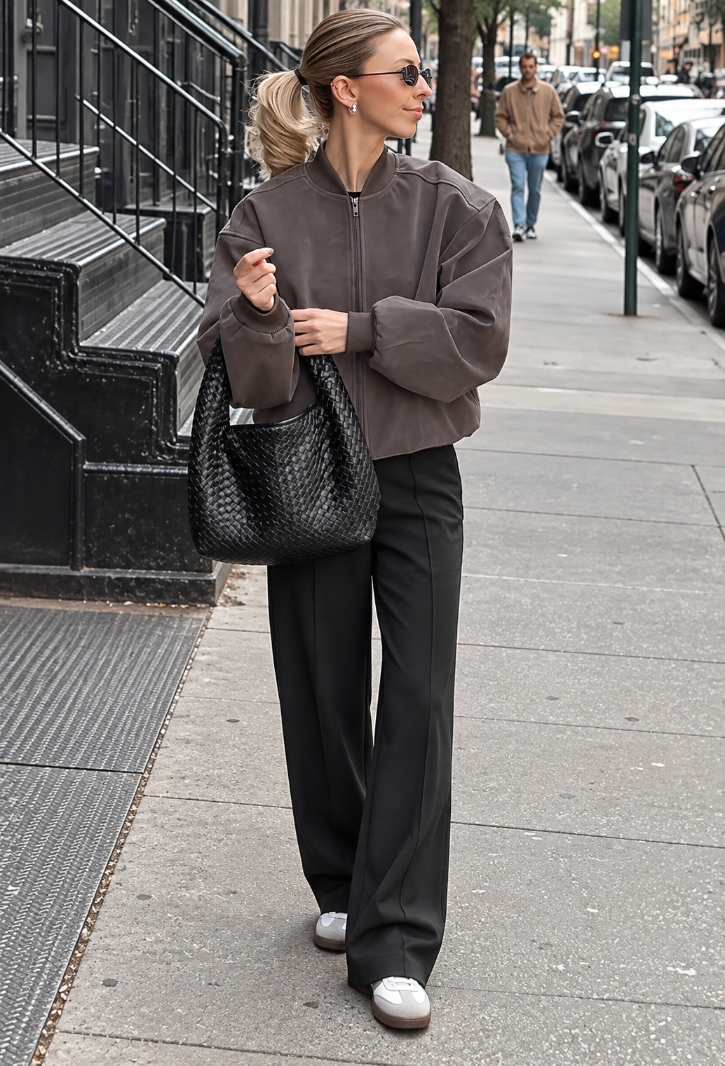 Veste femme effet daim à manches larges et zip - Delphine