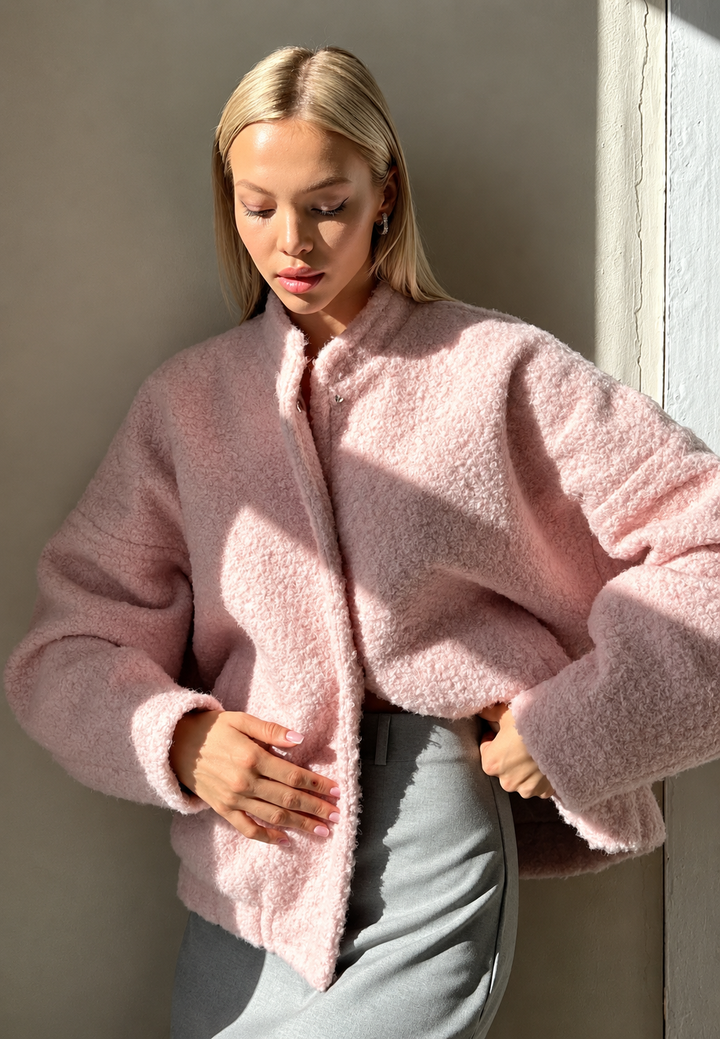 Veste femme effet sherpa oversize à col montant - Odette