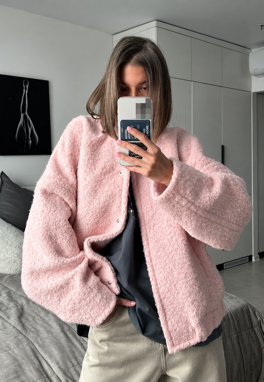 Veste femme effet sherpa oversize à col montant - Odette