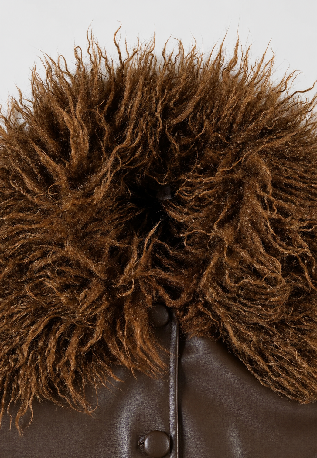 Veste femme effet cuir à coupe droite et col effet fourrure - Vianne