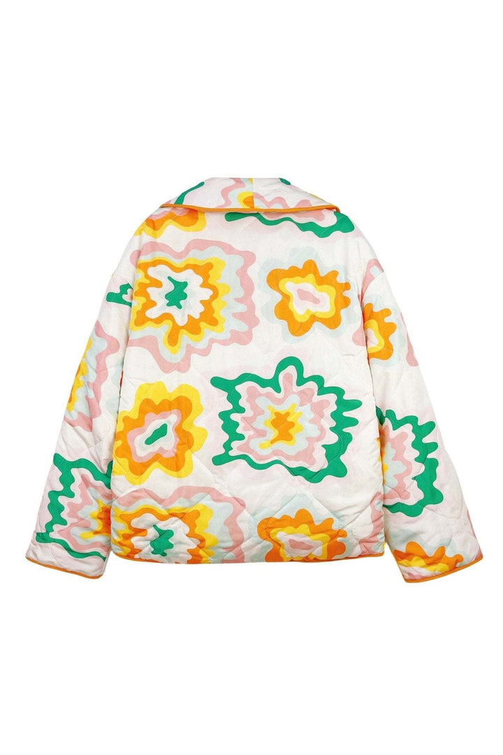 Veste femme à grandes fleurs et matelassage en losanges style bohème - Mirthe