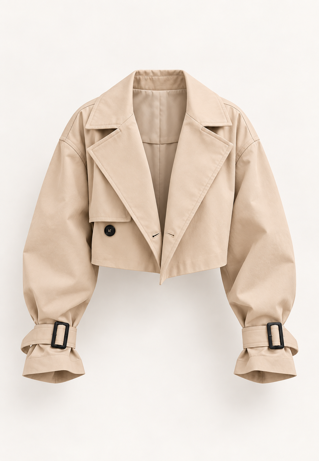 Veste trench femme courte à double boutonnage et ceinture - Cala