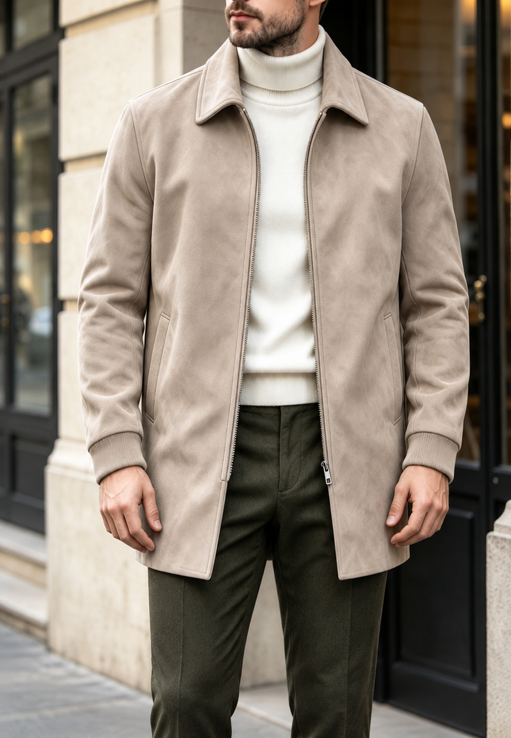 Veste pour homme effet daim avec zip - Darío