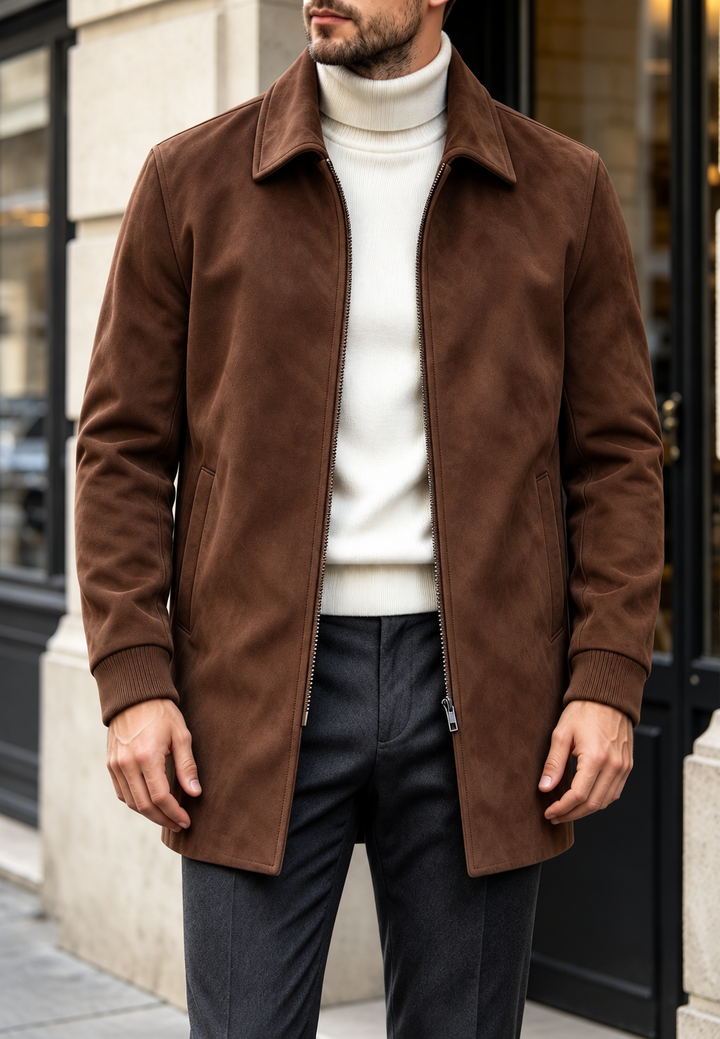 Veste pour homme effet daim avec zip - Darío