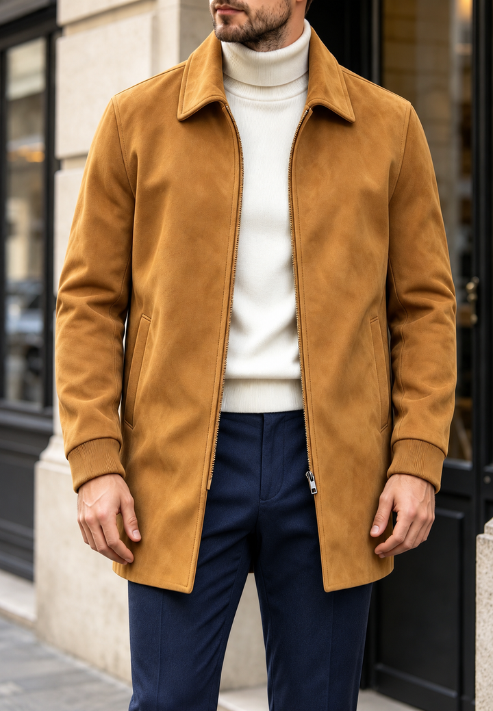 Veste pour homme effet daim avec zip - Darío