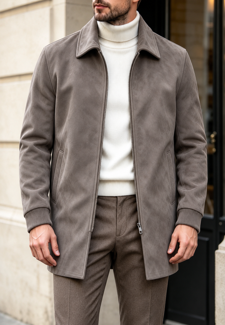Veste pour homme effet daim avec zip - Darío