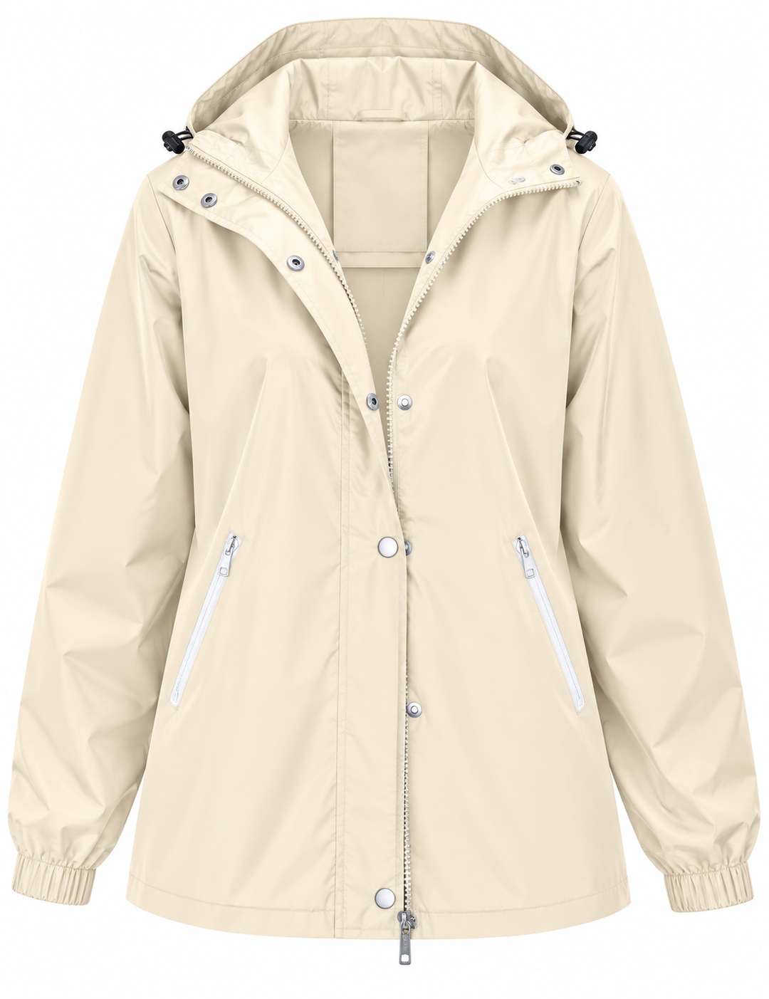 Veste imperméable pour femme avec capuche, poches et fermeture éclair - Verena