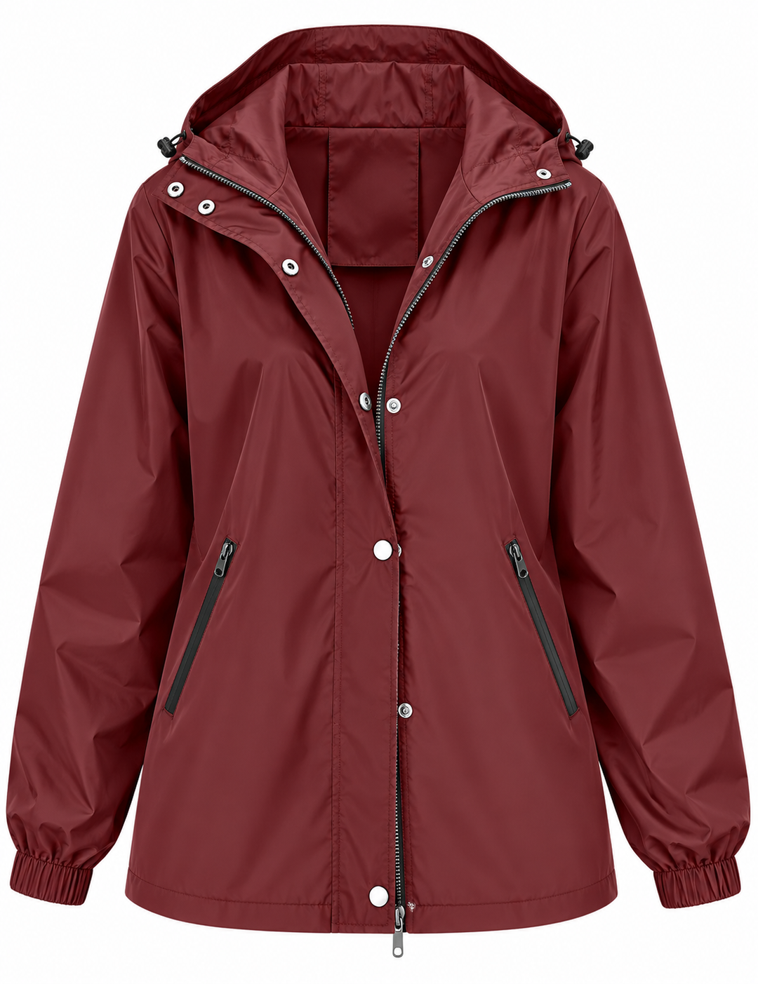 Veste imperméable pour femme avec capuche, poches et fermeture éclair - Verena