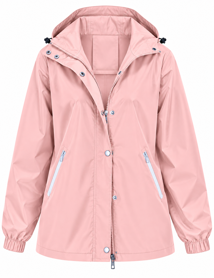 Veste imperméable pour femme avec capuche, poches et fermeture éclair - Verena