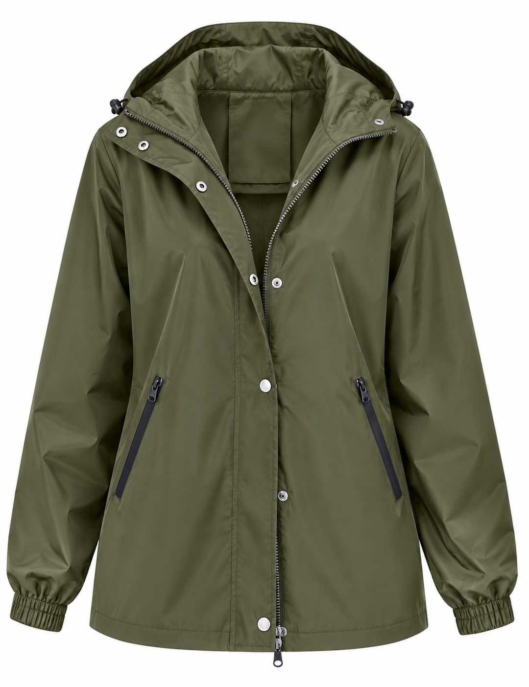 Veste imperméable pour femme avec capuche, poches et fermeture éclair - Verena