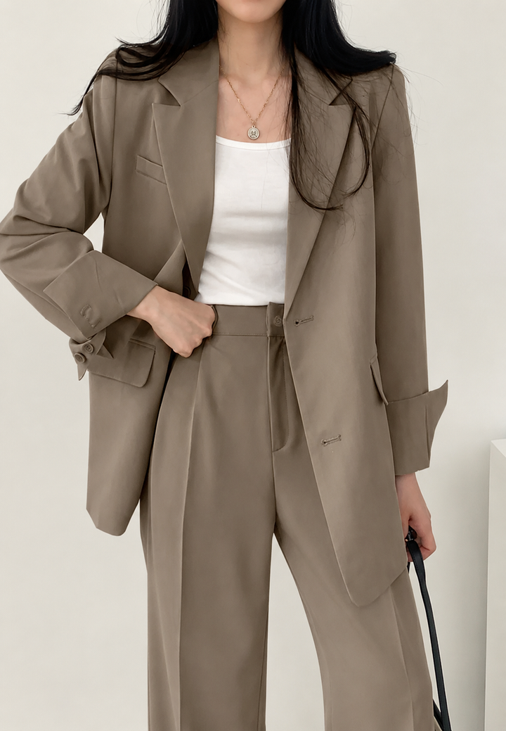Ensemble deux pièces pour femme : blazer et pantalon droit - Athena