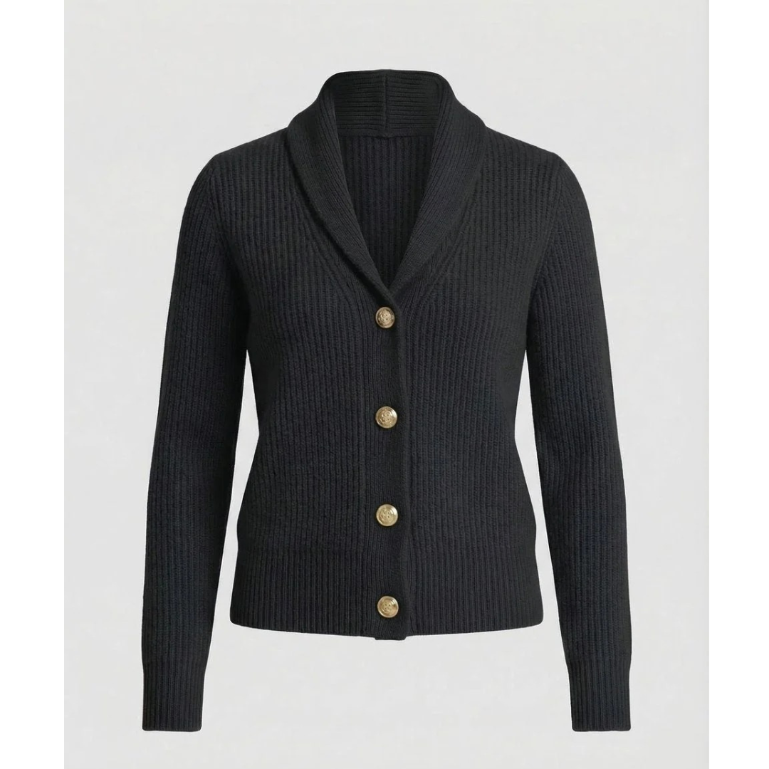 Cardigan femme à col châle et boutons décoratifs - Cora