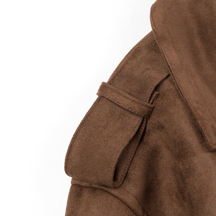 Manteau enveloppant pour femme avec effet daim doux - Caleira