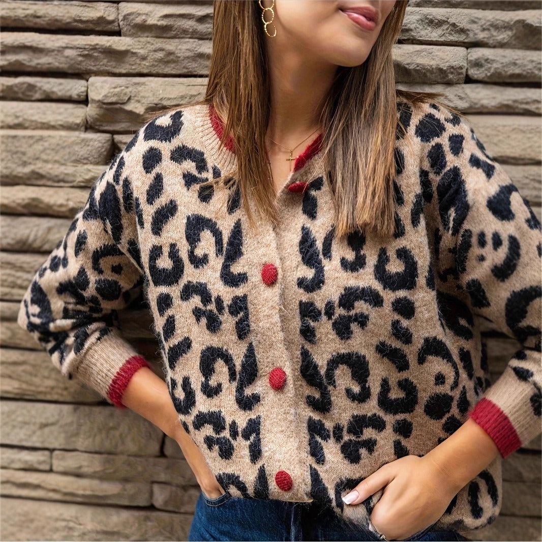 Cardigan imprimé en maille pour femmes - Maelen
