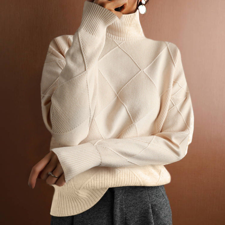 Pull ample à col roulé en tricot pour femmes - Yrsa