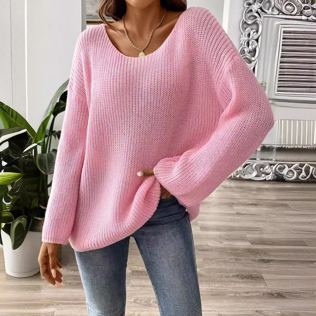 Pull en maille à large encolure fluide pour femme - Eirwen
