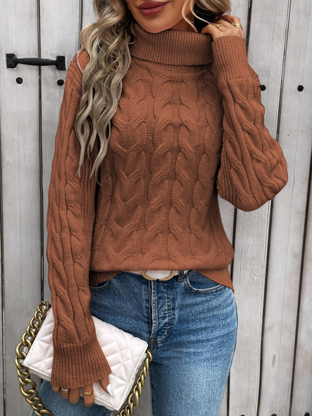 Pull en maille à col roulé pour femmes - Freja