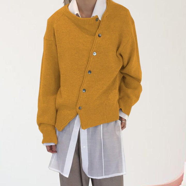 Cardigan tricoté à col rond pour femme - Arlena