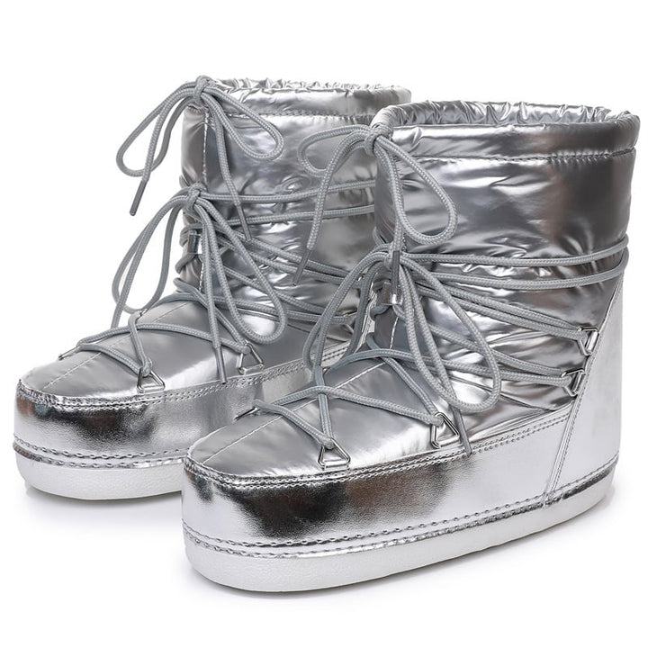 Bottes de neige mi-mollet imperméables et matelassées pour femmes - Kolesa